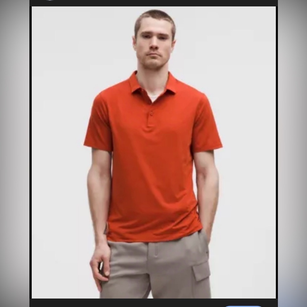lululemon athletica Men's Red Polo Shirt size small